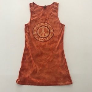Lucky Brand Peace and Love Vintage Tank Top